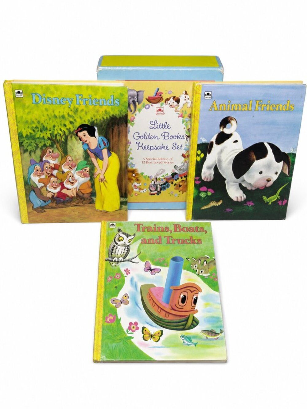 Little Golden Books Keepsake Set 12 Stories Disney Animals Trains 3 Volumes